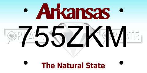 755ZKM Arkansas License Plate