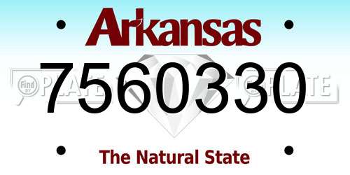 7560330 Arkansas License Plate