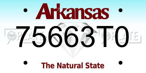 75663T0 Arkansas License Plate