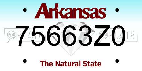 75663Z0 Arkansas License Plate
