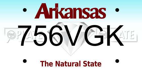 756VGK Arkansas License Plate