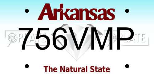 756VMP Arkansas License Plate