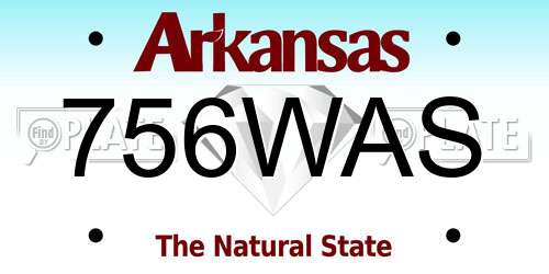 756WAS Arkansas License Plate