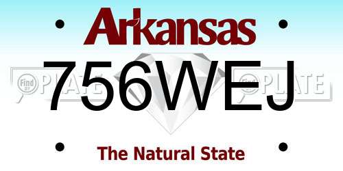 756WEJ Arkansas License Plate