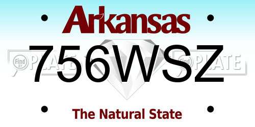 756WSZ Arkansas License Plate