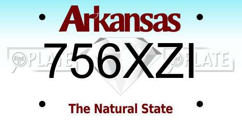 756XZI Arkansas License Plate