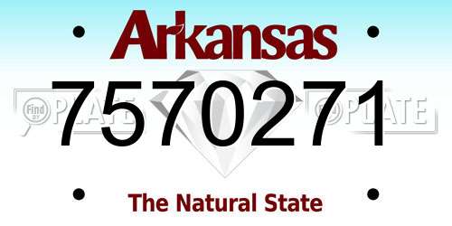 7570271 Arkansas License Plate