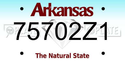 75702Z1 Arkansas License Plate