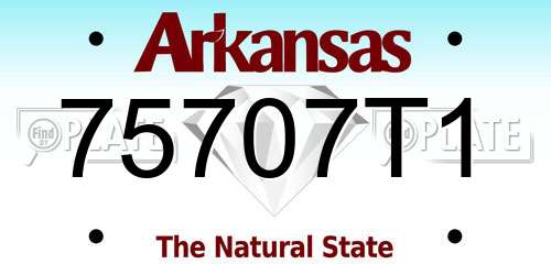75707T1 Arkansas License Plate