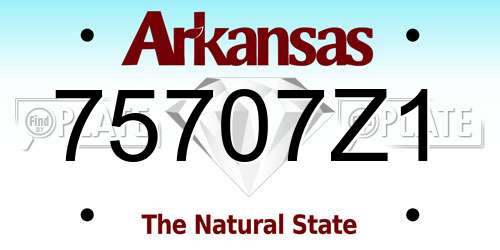 75707Z1 Arkansas License Plate