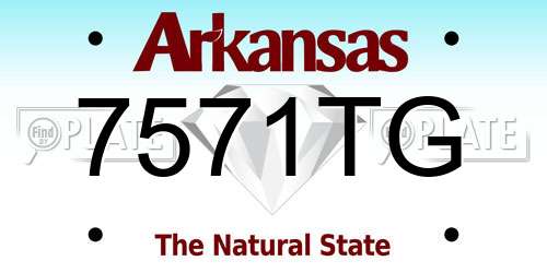 7571TG Arkansas License Plate