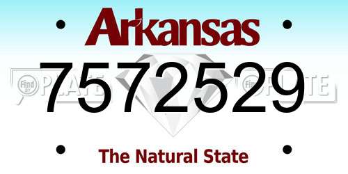 7572529 Arkansas License Plate