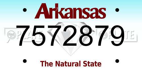 7572879 Arkansas License Plate