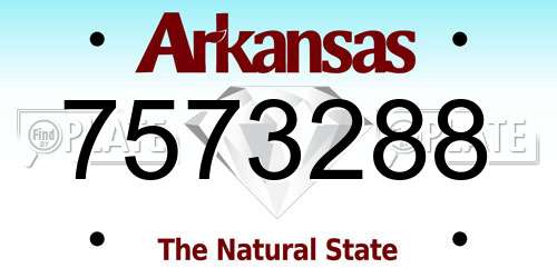 7573288 Arkansas License Plate