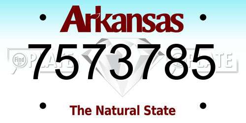 7573785 Arkansas License Plate