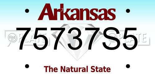 75737S5 Arkansas License Plate
