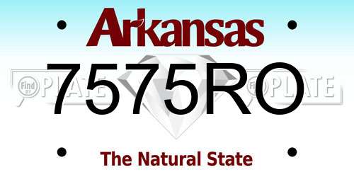 7575RO Arkansas License Plate