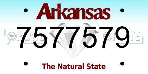 7577579 Arkansas License Plate