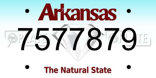 7577879 Arkansas License Plate