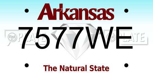 7577WE Arkansas License Plate