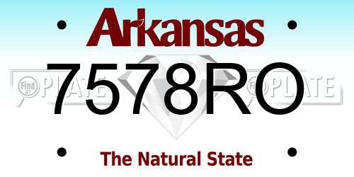 7578RO Arkansas License Plate