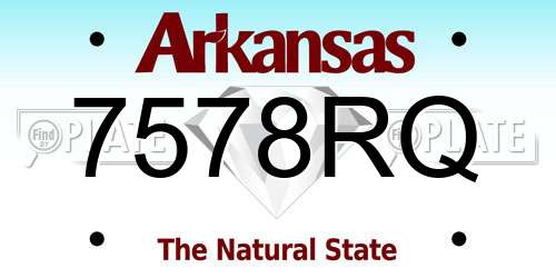 7578RQ Arkansas License Plate