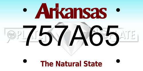 757A65 Arkansas License Plate