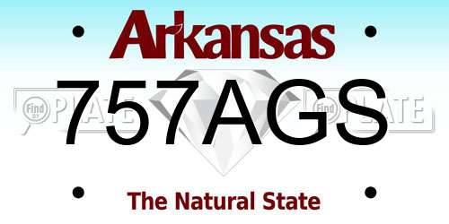 757AGS Arkansas License Plate
