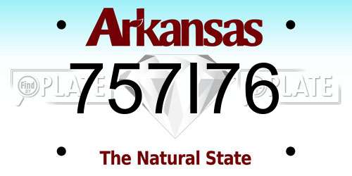 757I76 Arkansas License Plate