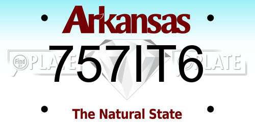 757IT6 Arkansas License Plate