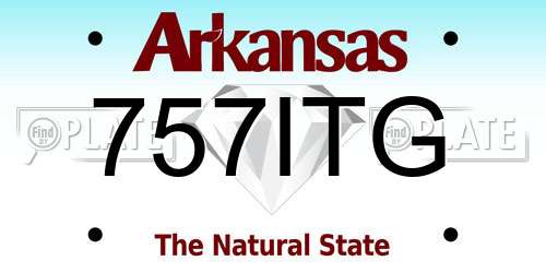 757ITG Arkansas License Plate