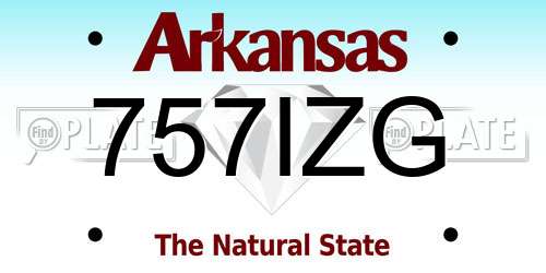 757IZG Arkansas License Plate