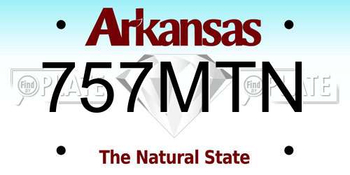757MTN Arkansas License Plate