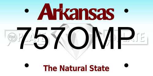 757OMP Arkansas License Plate