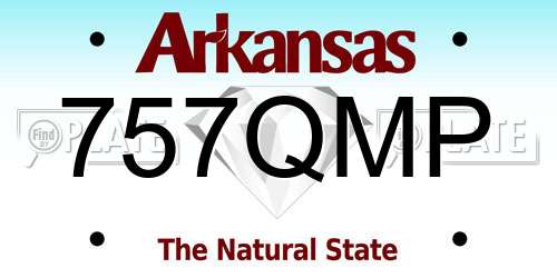 757QMP Arkansas License Plate