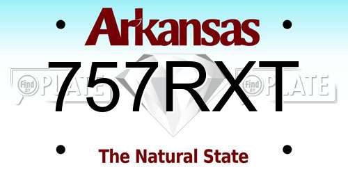 757RXT Arkansas License Plate