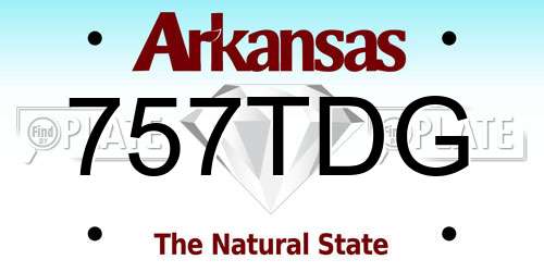 757TDG Arkansas License Plate