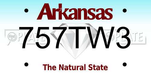 757TW3 Arkansas License Plate