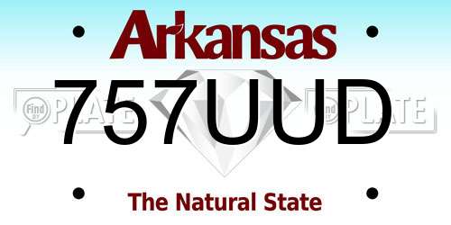 757UUD Arkansas License Plate