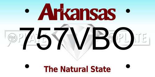 757VBO Arkansas License Plate