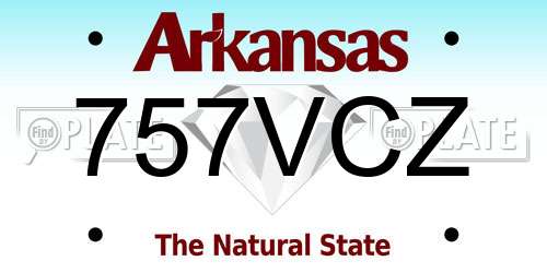 757VCZ Arkansas License Plate