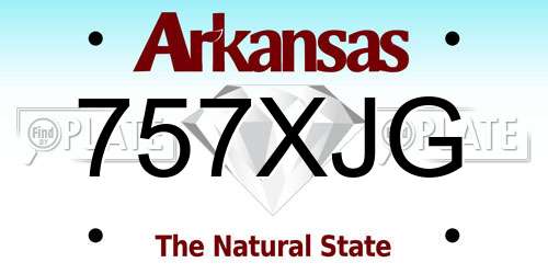 757XJG Arkansas License Plate