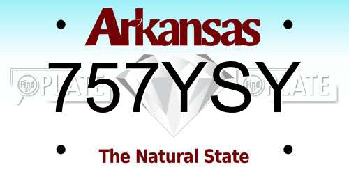 757YSY Arkansas License Plate
