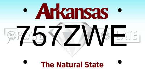 757ZWE Arkansas License Plate