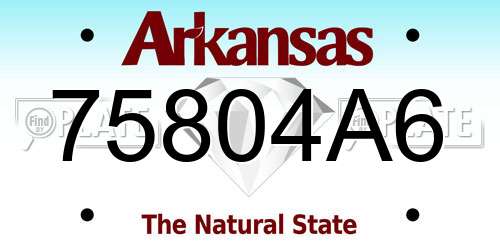 75804A6 Arkansas License Plate