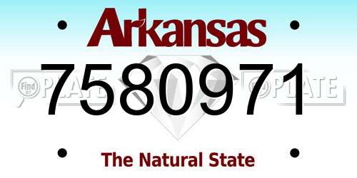 7580971 Arkansas License Plate