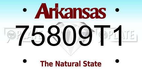 75809T1 Arkansas License Plate