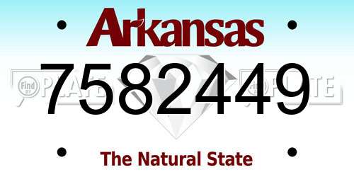 7582449 Arkansas License Plate