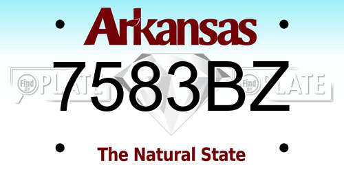 7583BZ Arkansas License Plate