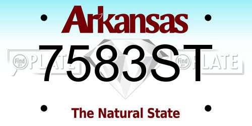 7583ST Arkansas License Plate